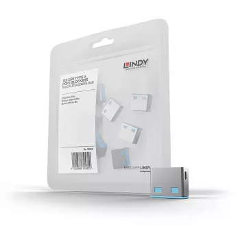 Blokada portu Lindy USB Port Blocker bez klucza Zestaw 10 szt. Kod koloru niebieski