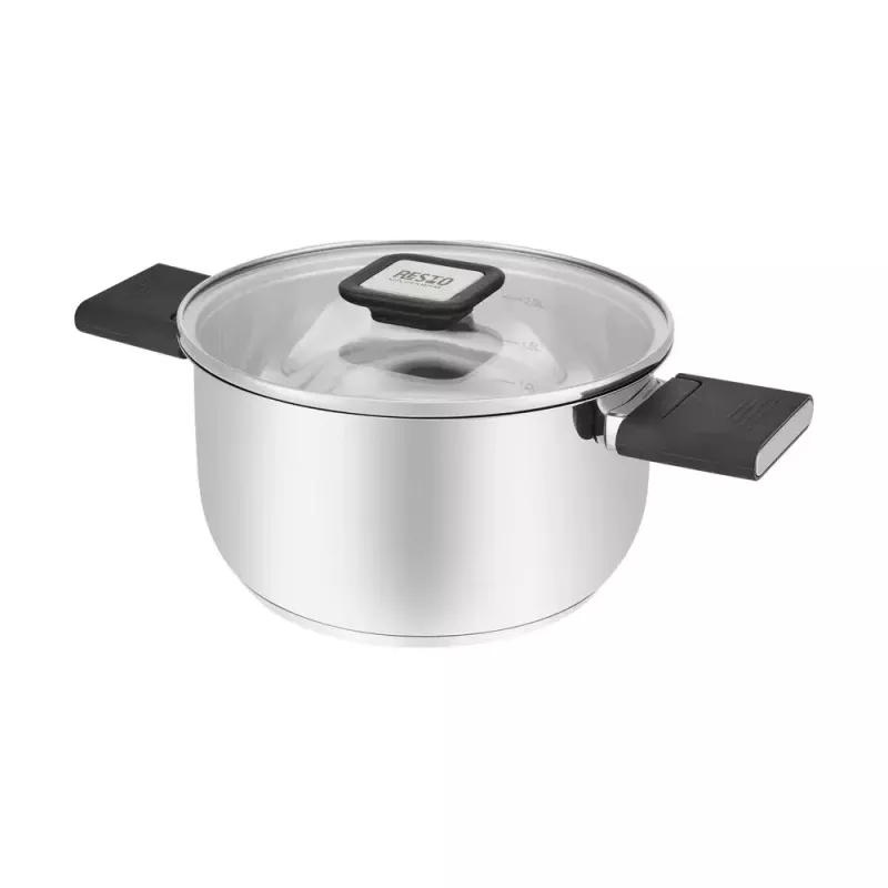 Resto Kitchenware Anser garnek okrągły 2,5 l, czarny, stal nierdzewna