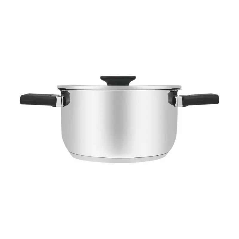 Resto Kitchenware Anser garnek okrągły 2,5 l, czarny, stal nierdzewna