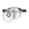 Resto Kitchenware Anser garnek okrągły 2,5 l, czarny, stal nierdzewna