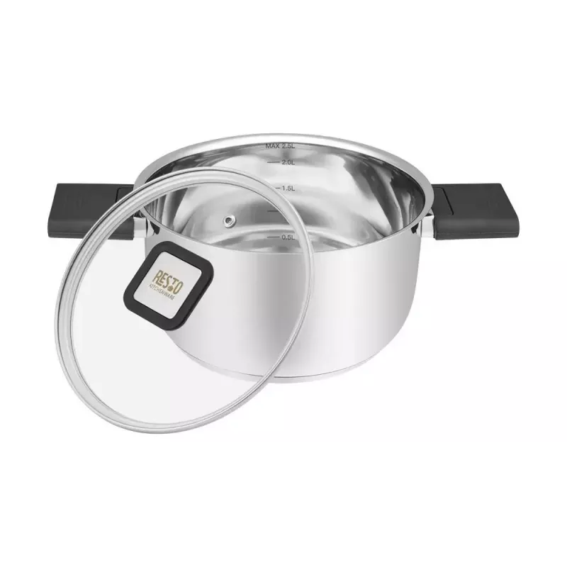Resto Kitchenware Anser garnek okrągły 2,5 l, czarny, stal nierdzewna