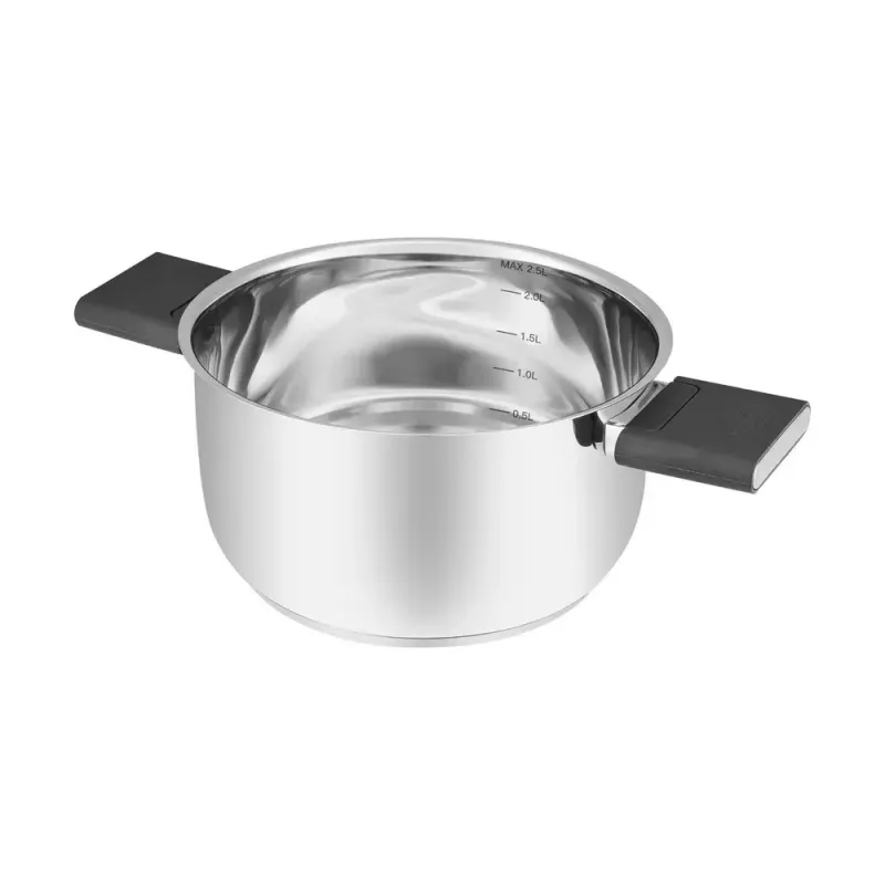 Resto Kitchenware Anser garnek okrągły 2,5 l, czarny, stal nierdzewna