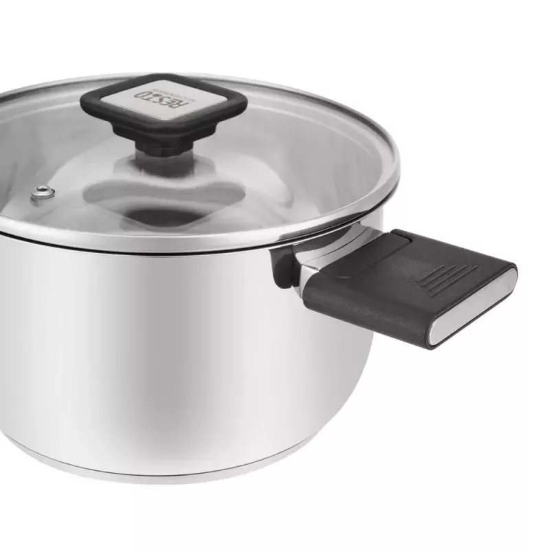 Resto Kitchenware Anser garnek okrągły 2,5 l, czarny, stal nierdzewna