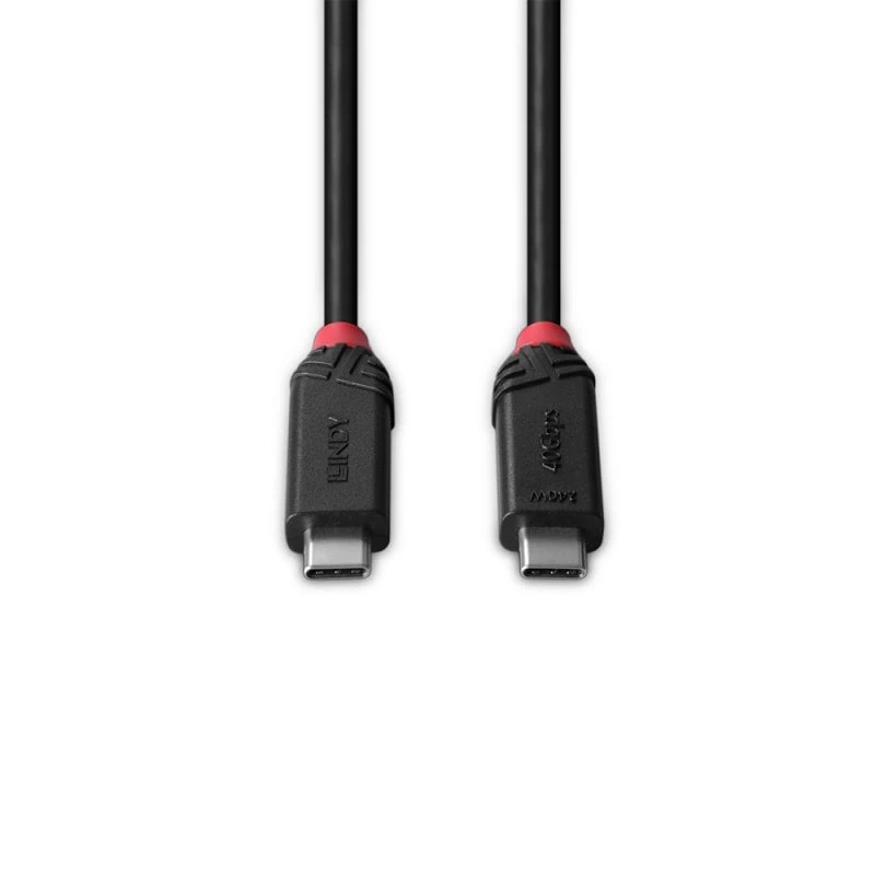 Kabel Lindy 1m USB4 240W typu C, linia Czarny