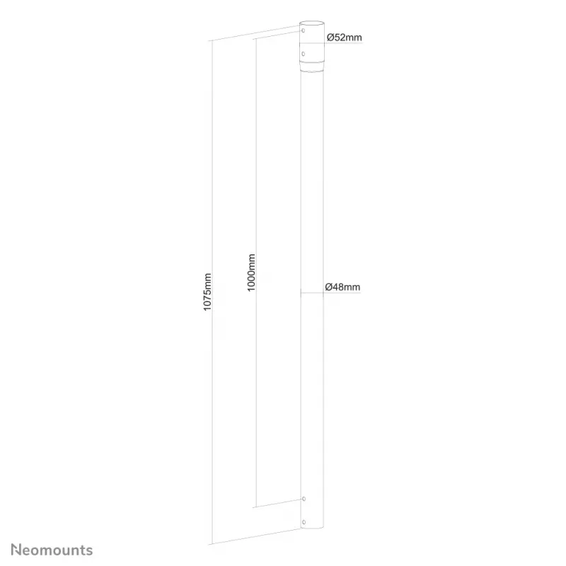Neomounts NS-EP100Czarny Przedłużka słupa do montażu sufitowego TV - wys. 107,5 cm