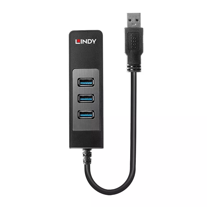 Koncentrator USB i konwerter Gigabit Ethernet Lindy 43176