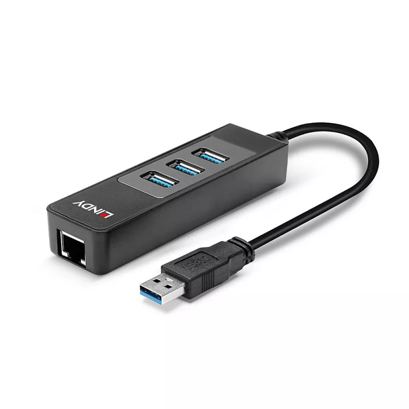 Koncentrator USB i konwerter Gigabit Ethernet Lindy 43176