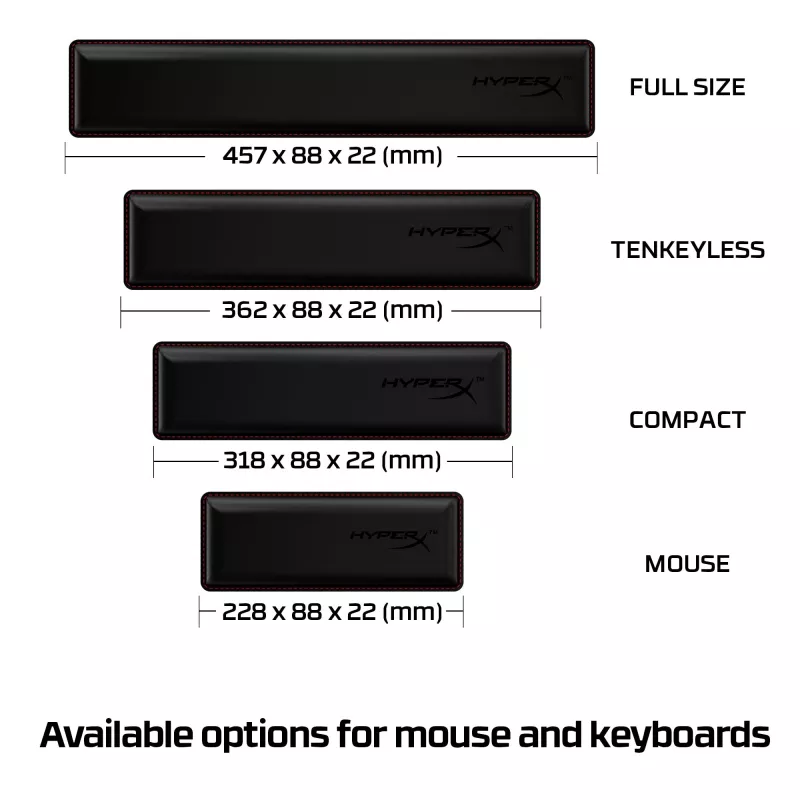 HyperX Wrist Rest - Klawiatura - Kompaktowa 60% 65%
