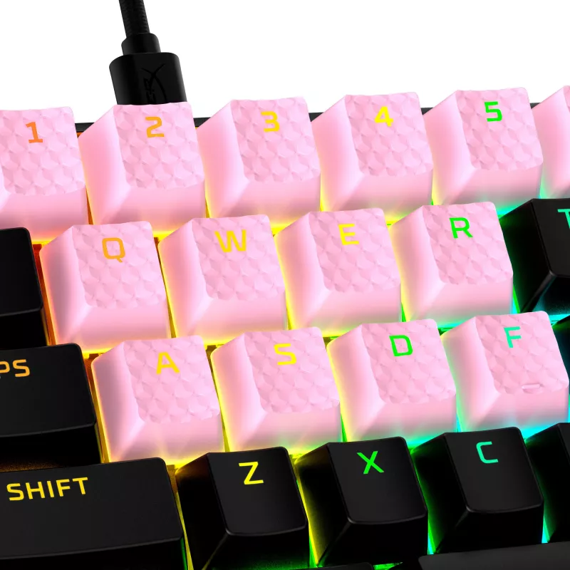 Nasadka na klawisz HyperX Rubber Keycaps Gaming Accessory Kit różowy układ US do przełączników HyperX i Cherry MX