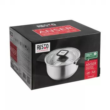 Resto Kitchenware Anser 3.2 L Okrągły Czarny Stal Nierdzewna