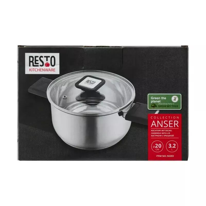 Resto Kitchenware Anser 3.2 L Okrągły Czarny Stal Nierdzewna