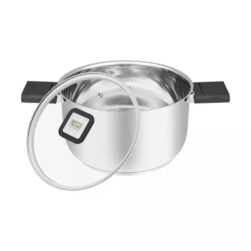 Resto Kitchenware Anser 3.2 L Okrągły Czarny Stal Nierdzewna