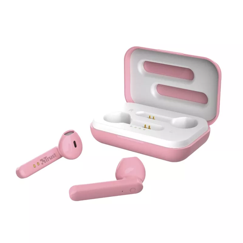 Trust Primo Zestaw słuchawkowy True Wireless Stereo (TWS) Douszne Rozmowy/Muzyka Bluetooth Różowy