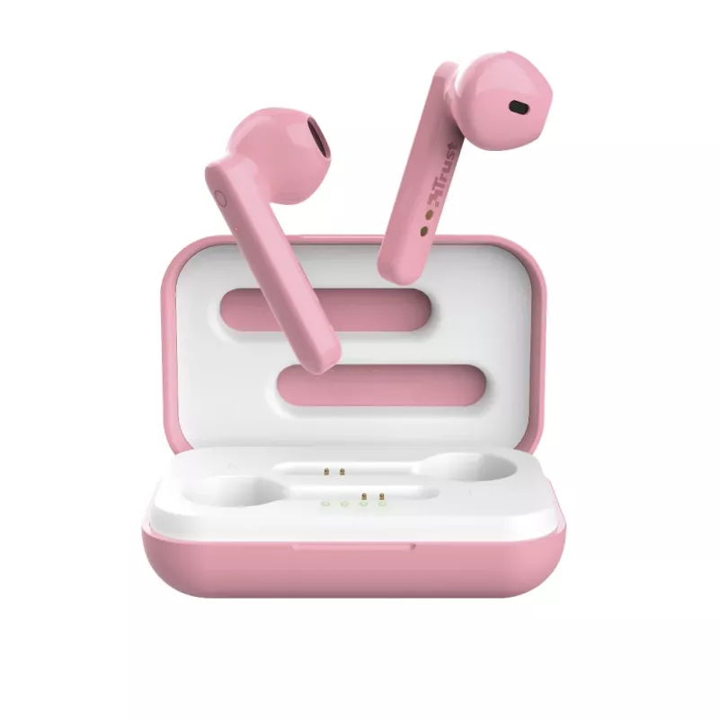 Trust Primo Zestaw słuchawkowy True Wireless Stereo (TWS) Douszne Rozmowy/Muzyka Bluetooth Różowy