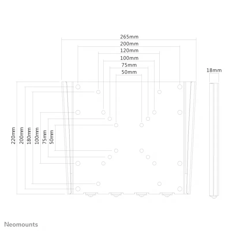 Neomounts FPMA-W110Czarny uchwyt TV ścienny 10-40 cali - ultra płaski