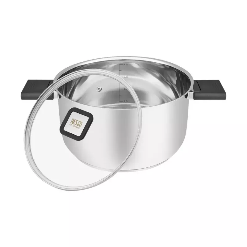Resto Kitchenware Anser 4.4 L Okrągły Czarny Stal Nierdzewna