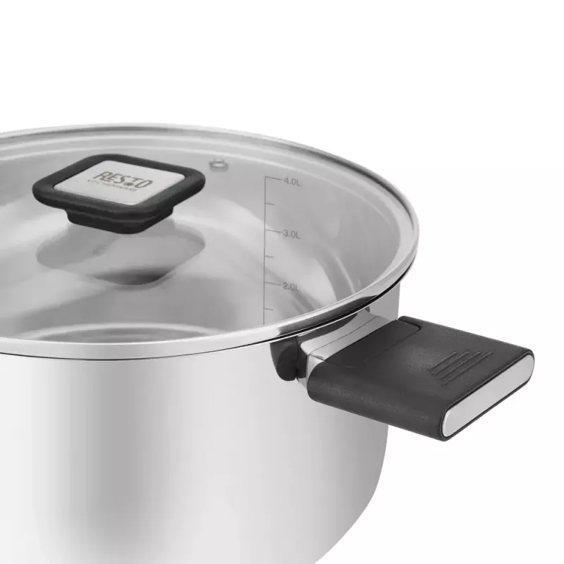 Resto Kitchenware Anser 4.4 L Okrągły Czarny Stal Nierdzewna