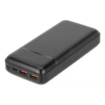 Przenośny Powerbank Rivacase VA2102 Litowo-Polimerowy 20000 mAh, Quick Charge 3.0, 2×USB-A + 1×USB-C, 22,5 W, Czarny