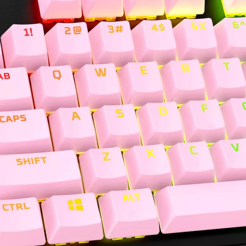 HyperX Zestaw Klawiszy Pełnego Zestawu - PBT (Różowy), Nasadka na klawiaturę, Poliester termoplastyczny (PBT), 145 mm, 129 mm, 246 g, Różowy