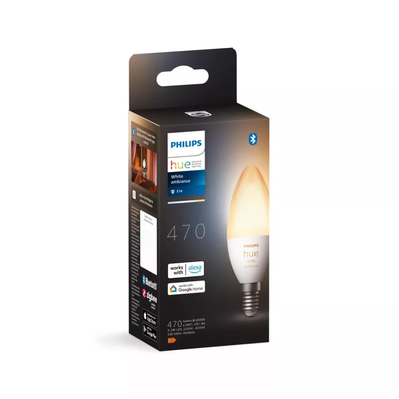 Inteligentna żarówka Philips Hue biały ambience Candle E14, 5,2 W, Bluetooth/Zigbee, trzonek E14