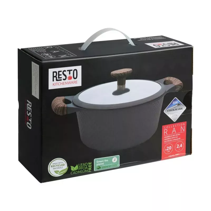 Resto Kitchenware Ran 2,4 l okrągły czarny drewno
