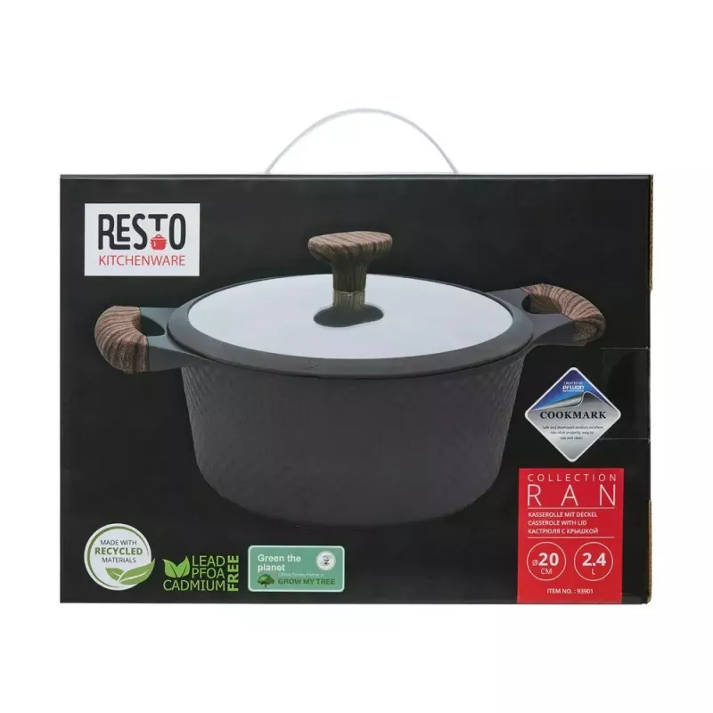 Resto Kitchenware Ran 2,4 l okrągły czarny drewno