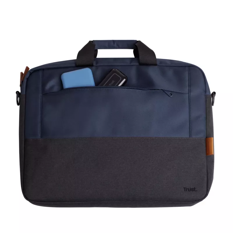 Briefcase Trust Lisboa 40,6 cm 16 cali niebieski 2 komory