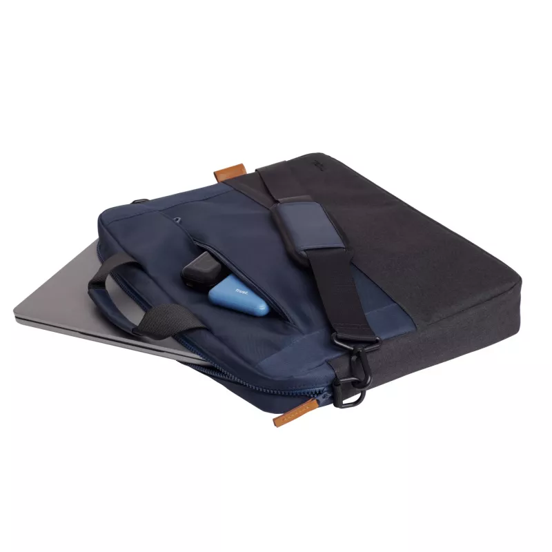 Briefcase Trust Lisboa 40,6 cm 16 cali niebieski 2 komory