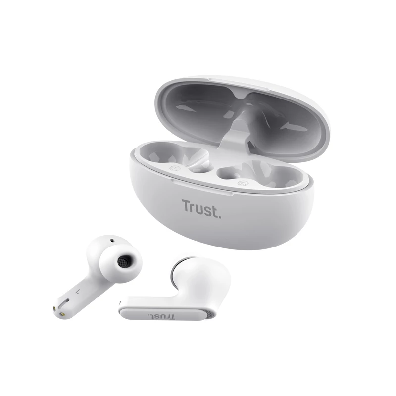 Trust Yavi Zestaw słuchawkowy True Wireless Stereo (TWS) douszny Rozmowy/Muzyka USB Type-C Bluetooth Biały