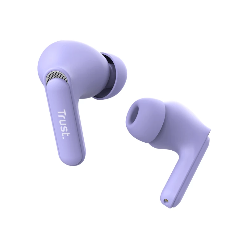 Trust Yavi Zestaw słuchawkowy True Wireless Stereo (TWS) Douszne Połączenia/Muzyka USB typu C Bluetooth Fioletowy