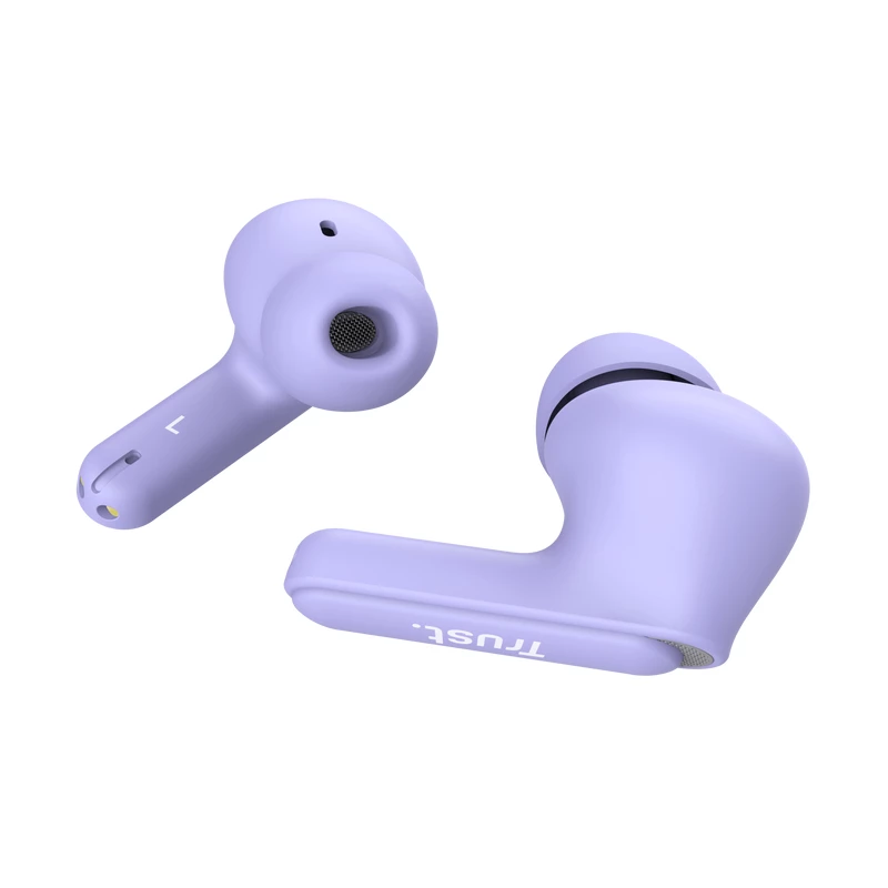 Trust Yavi Zestaw słuchawkowy True Wireless Stereo (TWS) Douszne Połączenia/Muzyka USB typu C Bluetooth Fioletowy