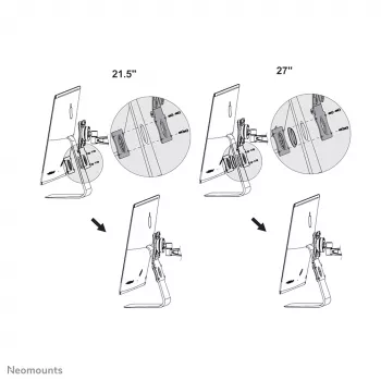 Neomounts FPMA-VESAMAC2127 Adapter VESA do iMac, Srebrny, Stal, 15 kg, 100 x 100, 75 x 75 mm, 100 x 100 mm, 730 g