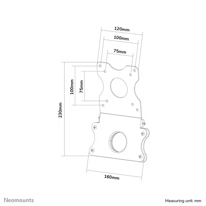 Neomounts FPMA-VESAMAC2127 płyta adaptera VESA do iMac, 21,5-27 cali, VESA 75x75 / 100x100 mm, maks. 15 kg, stalowa, 730 g, srebrna