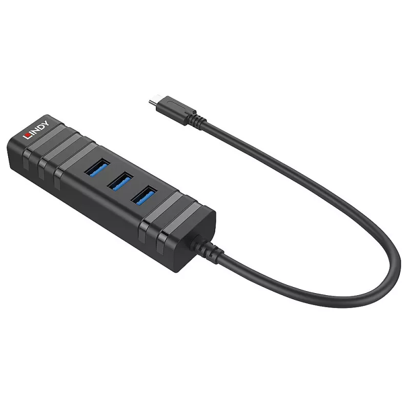 Hub USB Lindy USB 3.2 Type-C Hub i konwerter Gigabit Ethernet