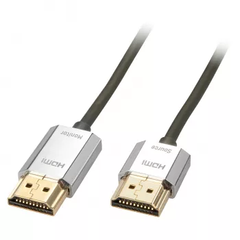 Lindy 3m CROMO cienki High Speed HDMI kabel with Ethernet, 3 m, HDMI typu A (standardowe), HDMI typu A (standardowe), 3D, 10,2 Gbit/s, szary