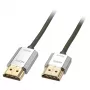 Lindy 3m CROMO cienki High Speed HDMI kabel with Ethernet, 3 m, HDMI typu A (standardowe), HDMI typu A (standardowe), 3D, 10,2 Gbit/s, szary