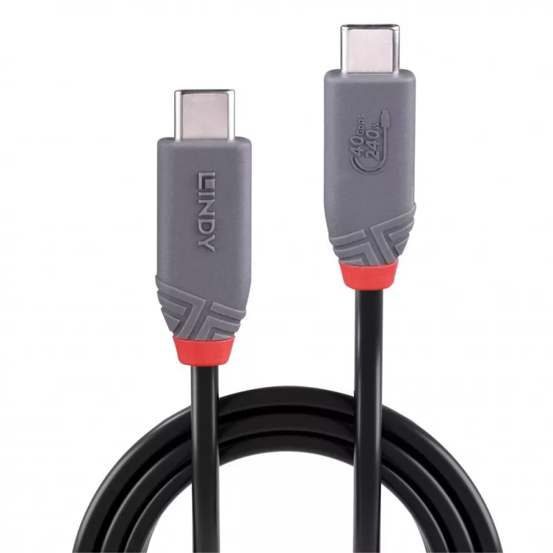 Lindy 0.8m USB 4 240W kabel typu C, linia Anthra