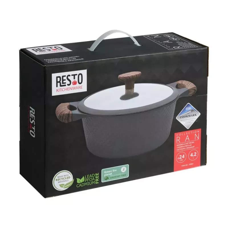 Resto Kitchenware Ran garnek 4,2 l, okrągły, beżowy, drewno