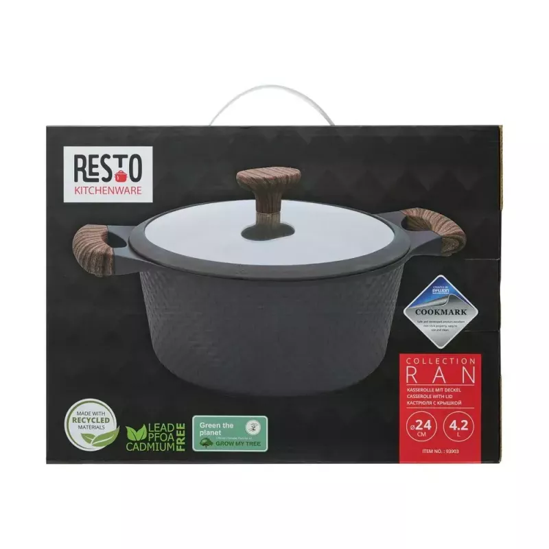 Resto Kitchenware Ran garnek 4,2 l, okrągły, beżowy, drewno
