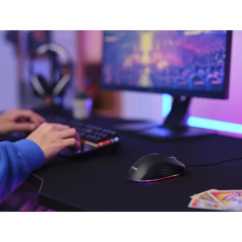 Trust GXT924 YBAR+ mysz Gaming Praworęczna USB Typ-A Optyczna 25600 DPI
