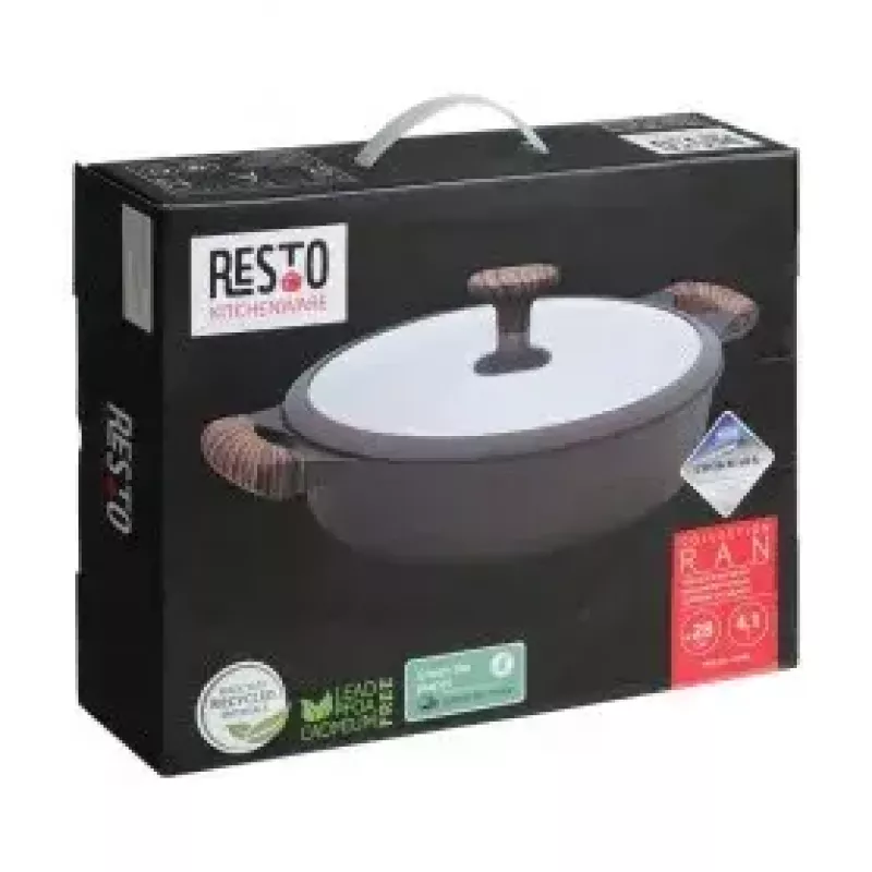 Resto Kitchenware 93906 garnek wielofunkcyjny, czarne aluminium, 4,1 l, 28 cm