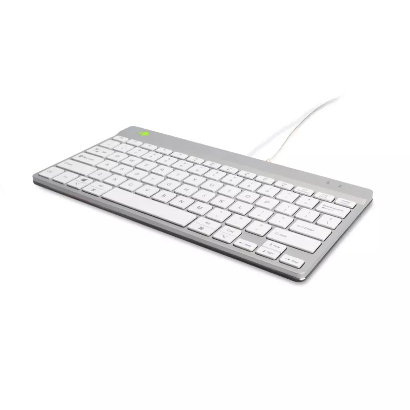 Ergonomiczna klawiatura R-Go Tools R-Go Compact Break, kompaktowa klawiatura z oprogramowaniem przerw, QWERTY (US), przewodowa, biała