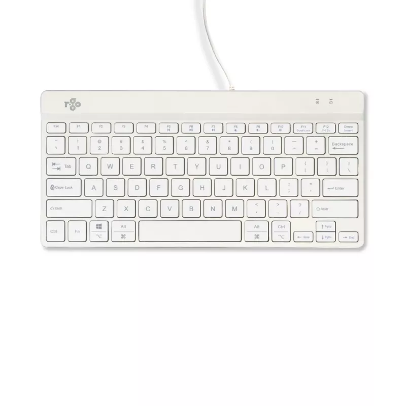 Ergonomiczna klawiatura R-Go Tools R-Go Compact Break, kompaktowa klawiatura z oprogramowaniem przerw, QWERTY (US), przewodowa, biała