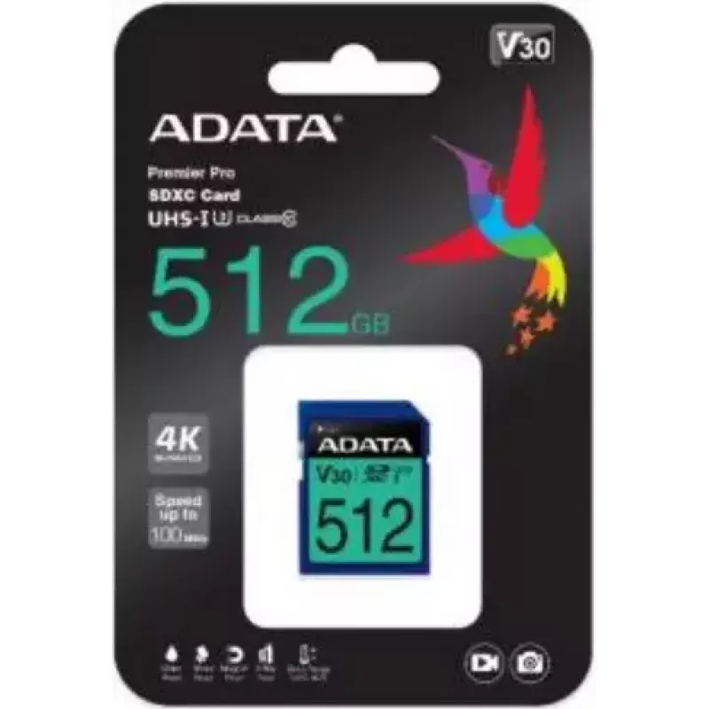 Pamięć Flash ADATA 512 GB SDXC UHS-I Klasa 10 ASDX512GUI3V30S-R