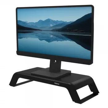 Podstawka pod monitor Fellowes z 3 regulacjami wysokości - Hana LT - Ergonomiczna regulowana podstawka pod monitor komputerowy - Maks. obciążenie 22,6 kg - Czarny