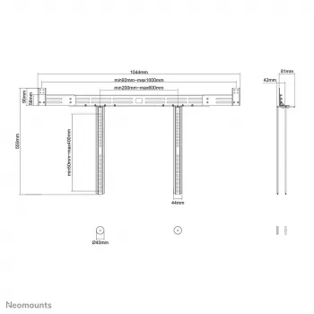 Neomounts AWL29-750BL1 Uchwyt do wideobaru/głośnika VESA - maks. 10 kg - uniwersalny