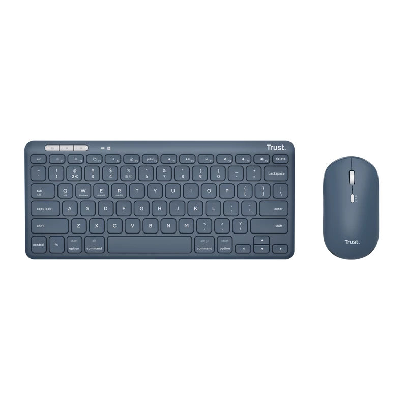 Trust Lyra klawiatura Mysz w zestawie Biurowa RF Wireless + Bluetooth QWERTY US English Niebieska