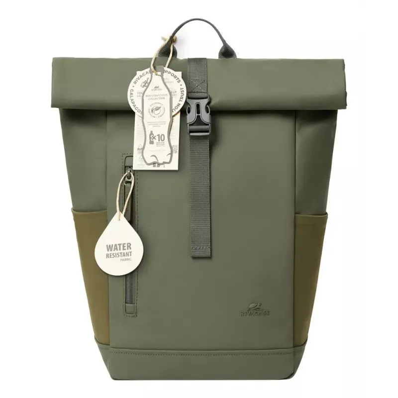 Plecak podróżny Rivacase Eden Olive skóra PU Poliester rPET 250x160x430mm