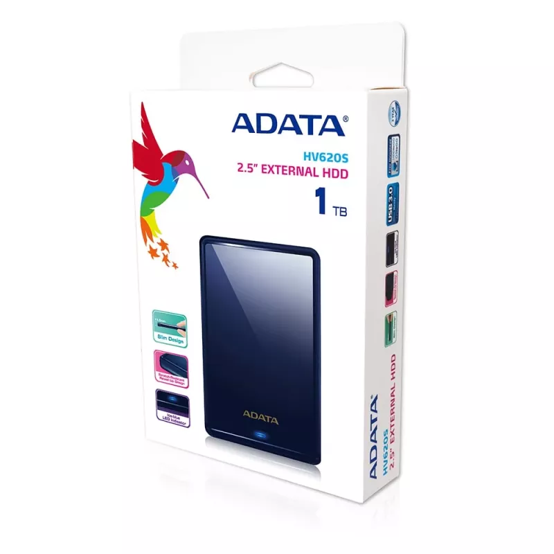 ADATA HV620S zewnętrzny dysk twardy 1 TB 2,5 cala Micro-USB B 3.2 Gen 1 (3.1 Gen 1) Niebieski