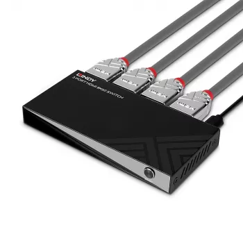 Lindy 3-portowy przełącznik HDMI 8K60 HDMI USB Micro-USB czarny 4320p 48 Gbit/s